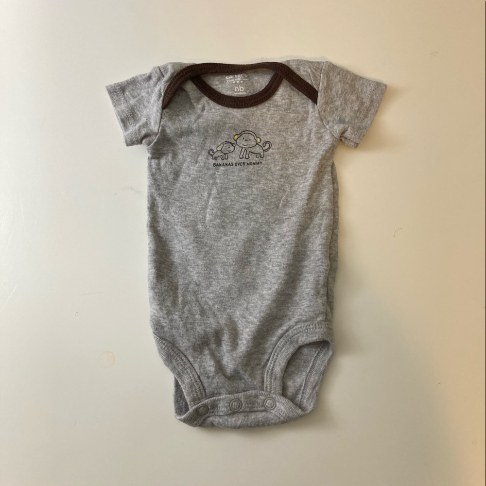 Carter’s Bananas Over Mommy Grey Newborn Onesie